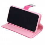 Wholesale iPhone SE 2020 / 8 / 7 Multi Pockets Folio Flip Leather Wallet Case with Strap (Hot Pink)